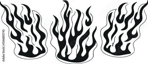 Tribal Flames Graphic Design Element Representing Fire and Energy
