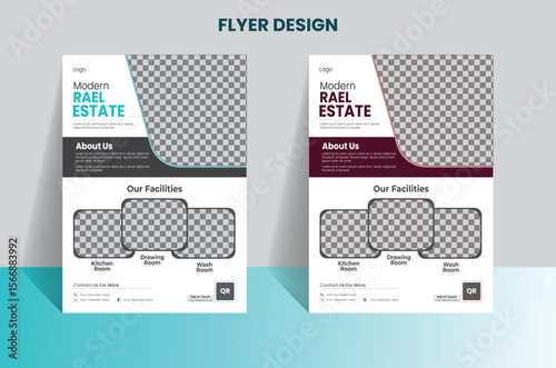 a beautifull professional minimalist unique a4 size flyer design for estate agency