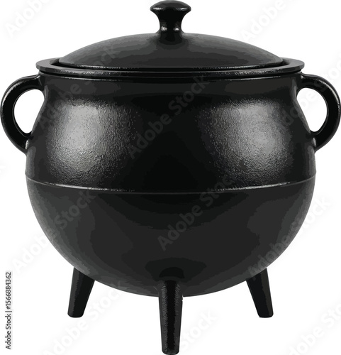 Cast iron cauldron vector illustration