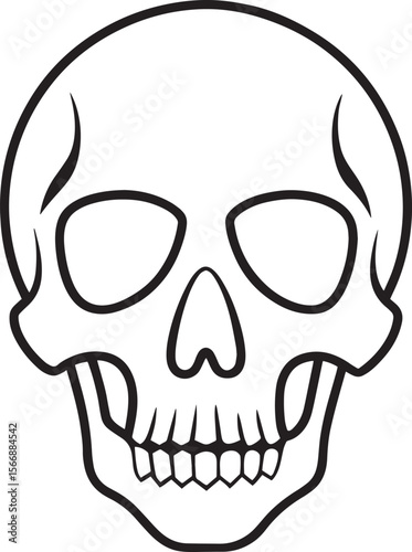 Skull Outline: A stark and simple image, this skull outline, rendered in clean lines, embodies a timeless symbol, evoking reflection and contemplation on mortality.