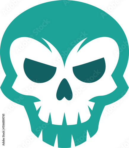 Sinister Skull Icon: A digital illustration of a menacing skull icon, exuding an aura of edginess.