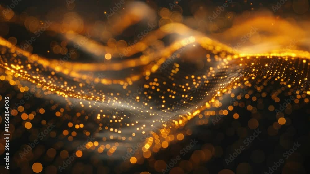 An abstract representation of a wavy pattern made of gold tones
