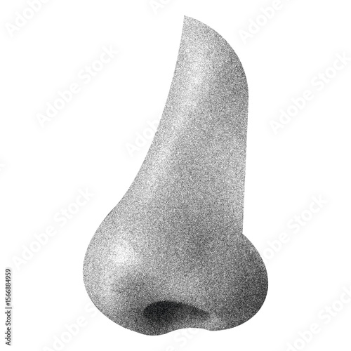Human nose from side stipple effect , dotted pop art style. Vector illustration of vintage grunge punk crazy art templates design 