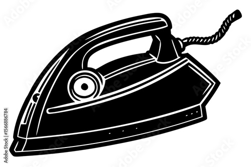 Vintage Iron Illustration Classic Household Appliance Design