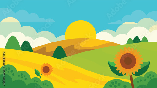 Serene mountain landscape silhouette with rolling hills under a clear sky