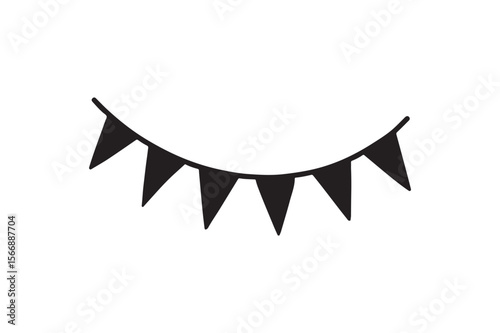 festival banner silhouette vector art illustration on white background