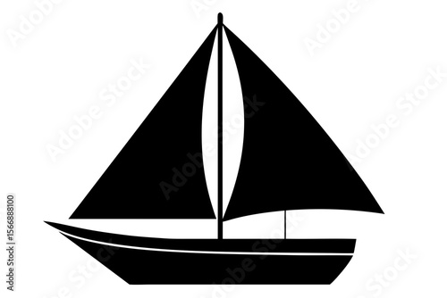  Sailboat Icon Black Sailing Ship Silhouette Art