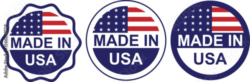 Made in USA Circular Label Collection with Stars and Stripes