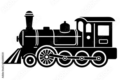steam locomotive isolated on white background