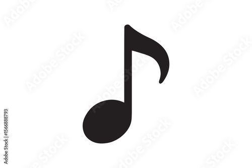music note icon silhouette vector art illustration on white background