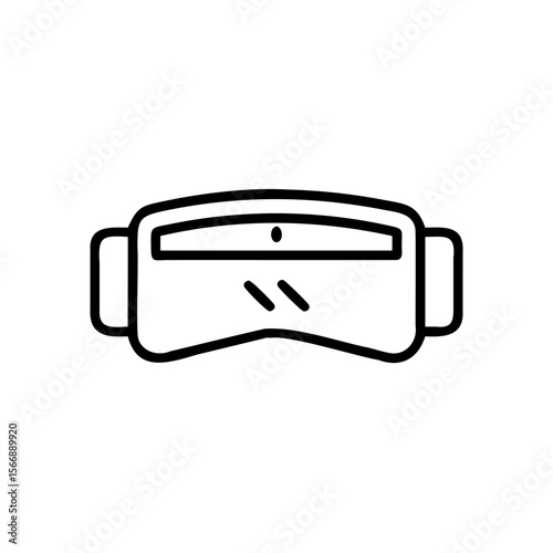 Handdrawn V R headset icon on a with a simple outline virtual reality