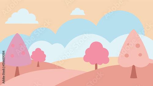 Serene mountain landscape silhouette with rolling hills under a clear sky