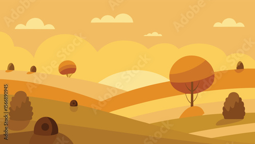 Serene mountain landscape silhouette with rolling hills under a clear sky
