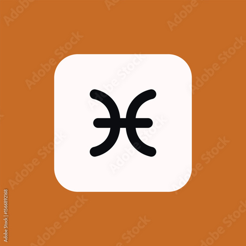 Zodiac horoscope. Pisces astrological icon symbol. Stylized star sign esoteric. Simple line vector illustration.