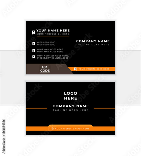 Corporate Modern and Creative Business card and editable vector graphic design. horizontal simple clean business or visiting card. best for print items. editable vector illustration.

