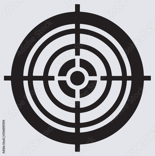 target icon concentric black rings silhouette vector art illustration, target on white background