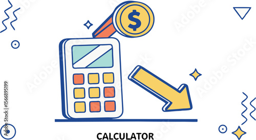  Budget Calculator Icon Vector Art