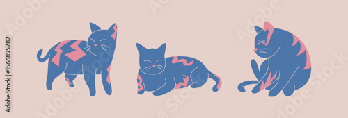 Cat Vector Illustration in Japanese Pop Style