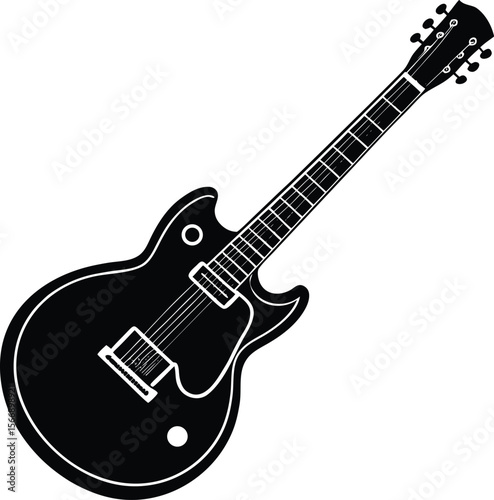 guitar on white background.eps