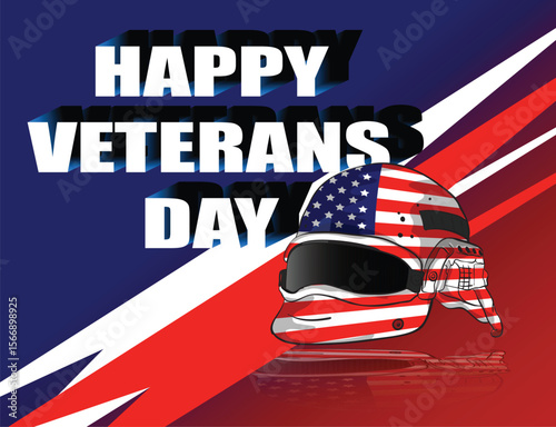 American helmet celebrating veterans day with usa flag design