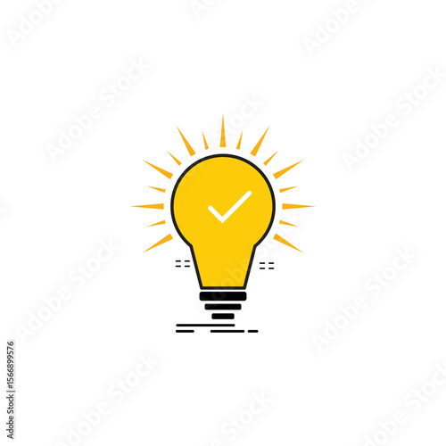 Light bulb solutions icon. style outline bulb idea illustration on transparent background.