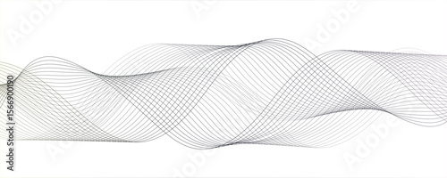 Abstract clean, modern background with smooth, flowing waveforms and fine parallel lines.Digital frequency track equalizer with Stylized line art. Twisted curve lines and blend.