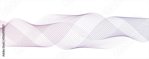 Abstract clean, modern background with smooth, flowing waveforms and fine parallel lines.Digital frequency track equalizer with Stylized line art. Twisted curve lines and blend.