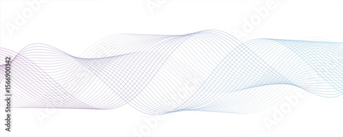 Abstract clean, modern background with smooth, flowing waveforms and fine parallel lines.Digital frequency track equalizer with Stylized line art. Twisted curve lines and blend.