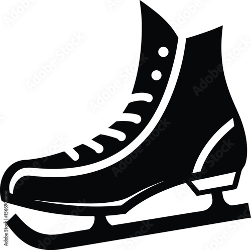 ice skate on white background.eps
