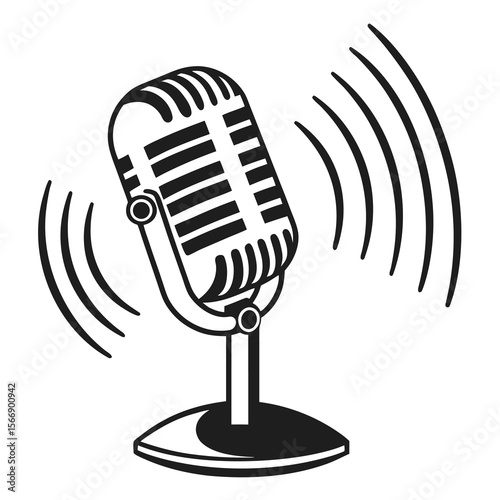 retro microphone vector illustration