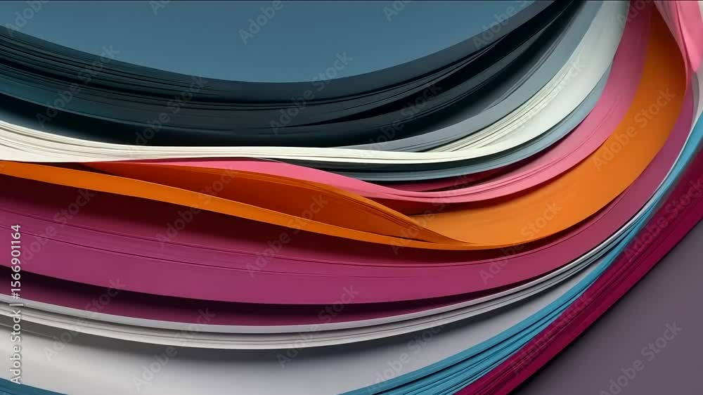 Abstract layered paper waves