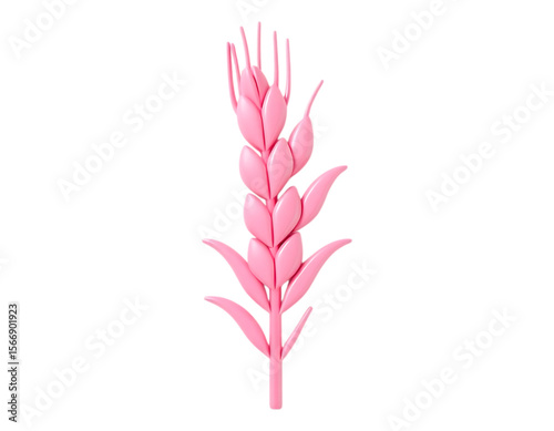 Pink Wheat Ear in 3D Render