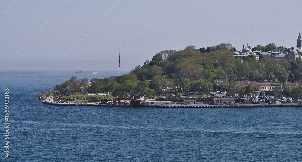Naklejka premium Topkapi Palace before Marmara sea, Istanbul, Turkey