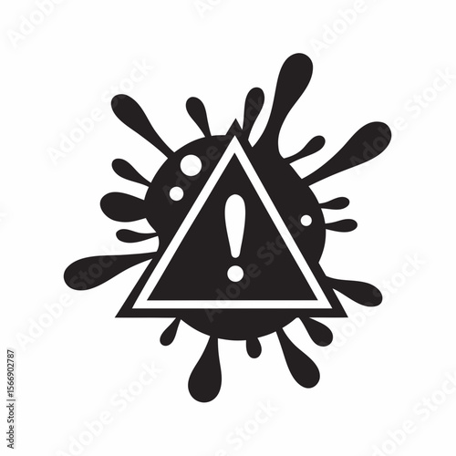 Warning Icon with Splash Background for Food Safety Awareness, Health Blogs, Nutrition Education, and Public Health Campaigns  