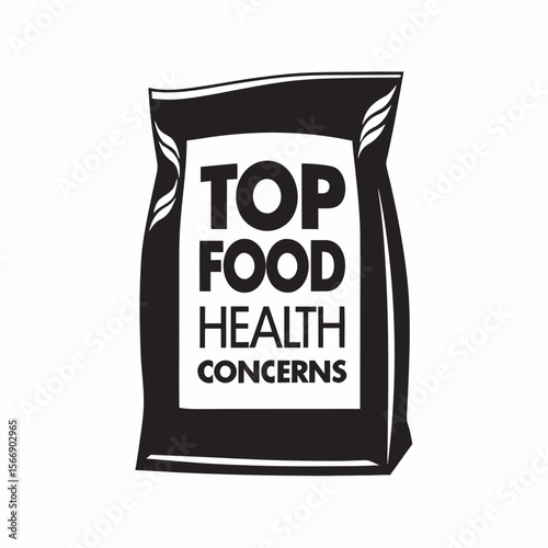 Processed Food Package Highlighting Top Food Health Concerns for Health Blogs, Nutrition Awareness Campaigns, and Dietary Education Materials  