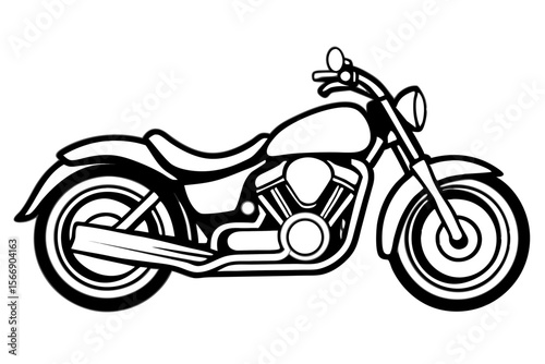 Black and white motorcycle illustration bike vehicle