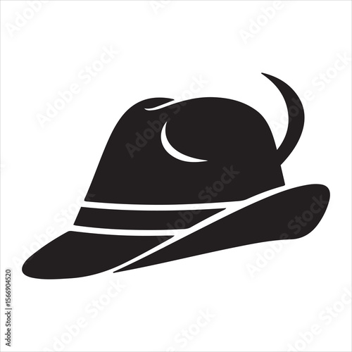 Traditional bavarian hat with feather and band detail