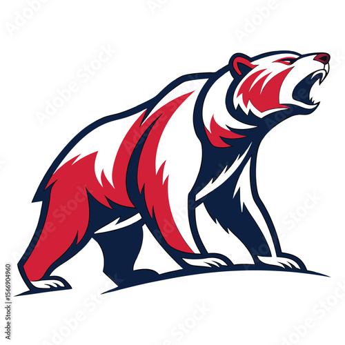 Powerful bear mascot illustration