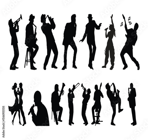 Dance and Activity Silhouettes – People Performing, Dancing, and Moving