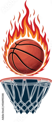 Fiery Basketball Hoop