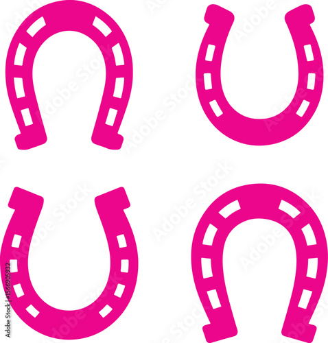 Icon set of horseshoe hose shoe. horseshoe icon. good luck symbol. isolated on white background. vector illustration