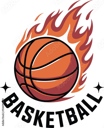 Fiery Basketball Logo
