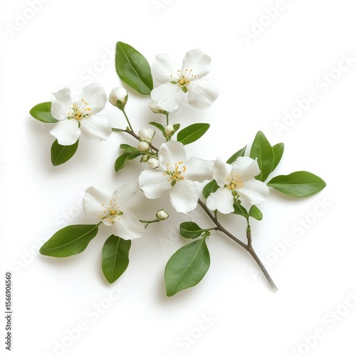 White background jasmine branch.