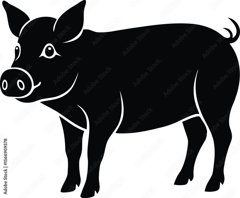 Fototapeta premium pig on white background.eps
