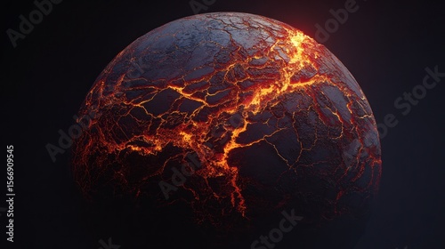 Fototapeta Naklejka Na Ścianę i Meble -  Molten planet illustration