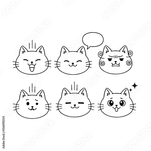 Cuteness Cartoon Cat Emotion Pack.
