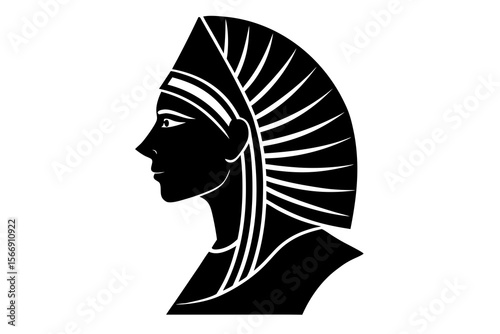 Silhouette Profile of Ancient Egyptian Woman Vector