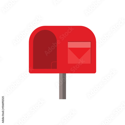 A red mailbox vector art illustration