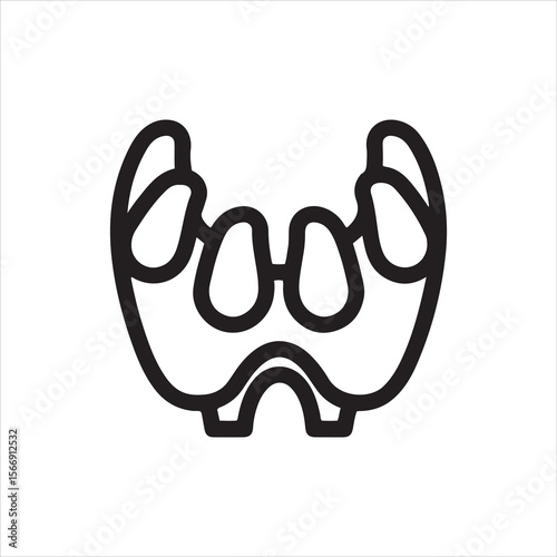 Stylized outline of a paw print with four toes and a heel pad