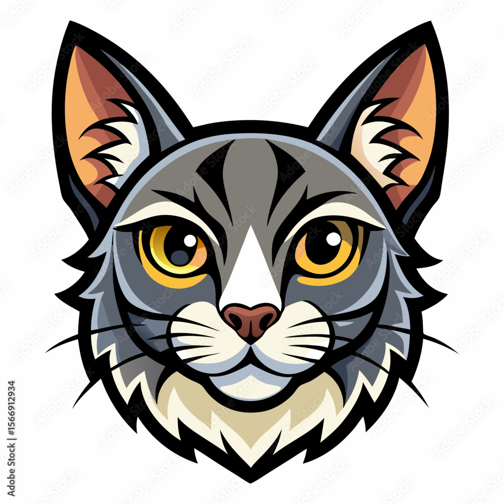 Fototapeta premium vector illustration of a cat heat.